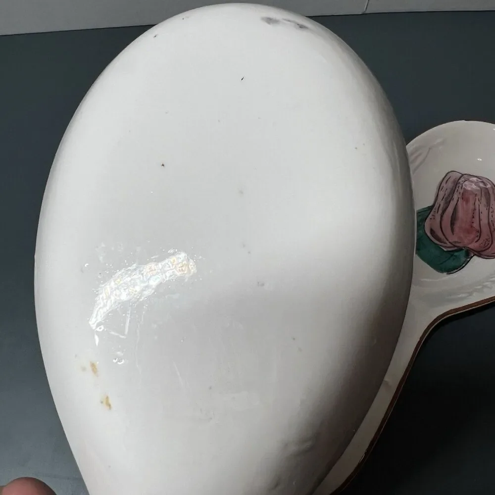 Vintage Japan Ceramic Spoon Rest Set of 2 Hand Painted Vegetable